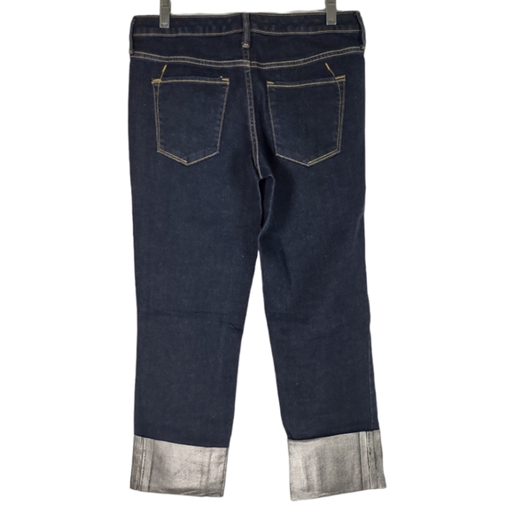 Mossimo Size 28 2R Denim Mid Rise Straight Dark Blue Capri Super Stretch Silver - Picture 2 of 13